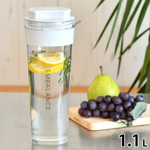 冷水筒 耐熱 EMBALANCE エンバランス ジャグ 1.1L スリムジャグ 冷水筒 横置き ピッチャー TAKEYA タケヤ シンプル 冷水ポット 冷蔵庫 ドアポケット 1リットル 1000ml 1100ml 麦茶ポット タテ ヨコ 熱湯O