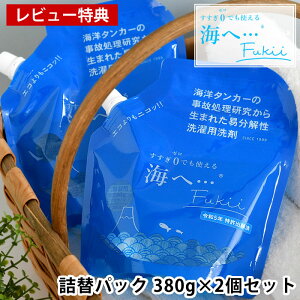 【レビュー特典付】 洗剤 洗濯 海へ… Fukii 詰替パック 380g 2個セット ダウン 易分解性 詰め替え 柔軟剤不要 赤ちゃん 液体 すすぎゼロ SDGS 植物由来 節水 節電 ラベンダー 敏感肌 ウール 日本