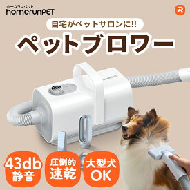 ペットブロワー ホームランペット ドライヤー 大型犬 中型犬 小型犬 猫 homerunPET ペットドライヤー 業務用 大風量 速乾 静か 99段階風量調節 温度調節 静音 安全 マイナスイオン ペットサロン 時短 初心者 3つのノズル 多頭飼い 送風機