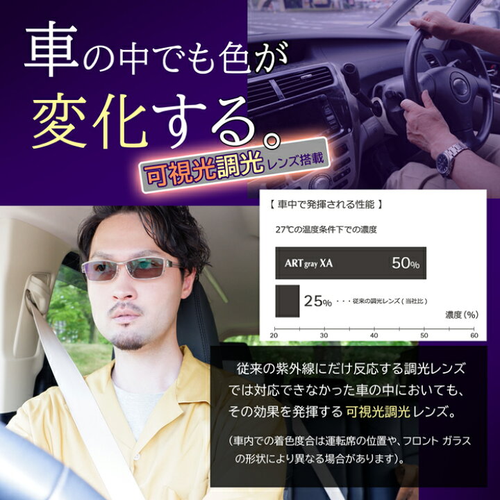 楽天市場 送料無料 運転用サングラス 調光レンズ ドライブ 度付き眼鏡 ダテメガネ 色が変わる可視光調光 日本製レンズ ちょい悪 日隠 ドライブ バイクや車好きの方に Uvカット メガネショップe Zone