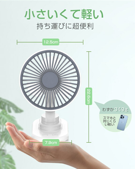 楽天市場 卓上扇風機 クリップ Usb扇風機 自動首振り 強力 ミニ扇風機 ハンディファン 静音 小型 ベビーカー 携帯扇風機 ミニファン 車載 車用 リビング 扇風機 コードレス 4段階風量 Usb充電 ハンディ扇風機 長時間連続使用 ペットカート Dcモーター 軽量 プレゼント