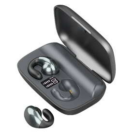 Bluetooth5.3 骨伝導 ワイヤレスイヤホン Bluetooth イヤホン ヘッドホン 耳掛け式 骨伝導イヤホン 残量表示 耳クリップ型 ブルートゥース イヤホン Hi-Fi高音質 CVC8.0ノイズキャンセリング EDR搭載 耳が疲れない 軽量 IPX7防水 マイク付 通話 iPhone Android 送料無料
