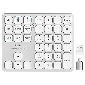 【楽天1位】Bluetooth+2.4GHz テンキー ワイヤレス 無線 テンキー 電卓 36キー 数字キーボード Bluetooth テンキーボード ワイヤレス テンキーパッド numlock連動 2台同時接続 Windows Mac iOS 3つシステム対