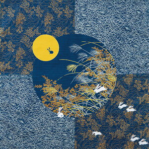 風呂敷 50cm お弁当 小風呂敷 月見うさぎ 紺 綿ふろしき 名入れ可 日本製 うさぎ柄 お弁当包み ランチクロス おしゃれ かわいい 和柄 和風 子供 タペストリー風呂敷専門店 サイズ お祝い ギフ