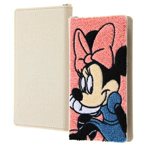 スマートフォン 汎用 タイプ Lサイズ 国内メーカー品 手帳型 ケース カバー スマホケース 汎用 ディズニー キャラクター 手帳型ケース FLEX サガラ刺繍 L ミニー docomo ドコモ au softbank