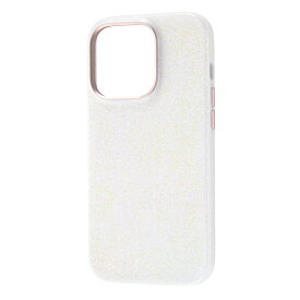 iPhone14 Pro 国内メーカー品 オープンレザーケース キラキラ GLITZY SUGAR ホワイト アイフォンフォーティーンプロ スマホケース 携帯ケース けいたいけーす 可愛い オシャレ