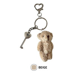 【BanchaBancha ベアー キーホルダー ベージュ】くま 熊 マスコット ぬいぐるみ ふわふわ アクセサリー 装飾 アレンジ ファッション チャーム グッズ 雑貨 おしゃれ 大人 かわいい 韓国 セール プチプラ 10代 20代