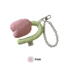 【BanchaBancha チューリップ キーホルダー ピンク】 パール マスコット ぬいぐるみ ふわふわ アクセサリー 装飾 アレンジ ファッション チャーム グッズ 雑貨 おしゃれ 大人 かわいい 韓国 セール プチプラ 10代 20代