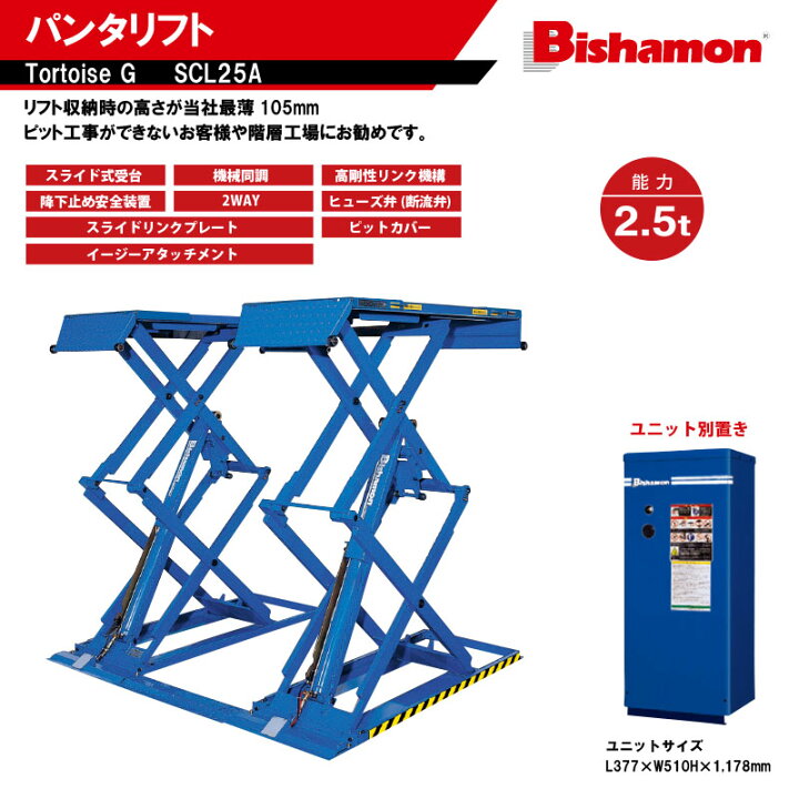 楽天市場】Bishamon ビシャモン スギヤス パンタ式 トータスG リフト 