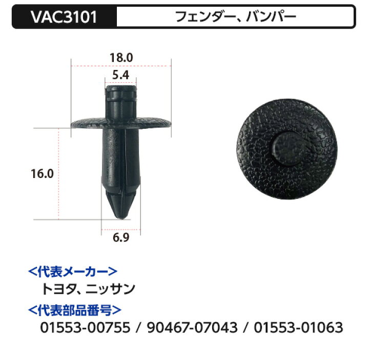 楽天市場】自動車用クリップセット1（12種/各10個入り）[VACS-1201 