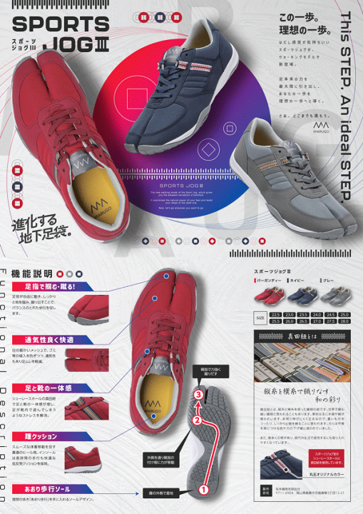 楽天市場】丸五/マルゴ メンズ＆レディース スポーツジョグ3/足袋型 