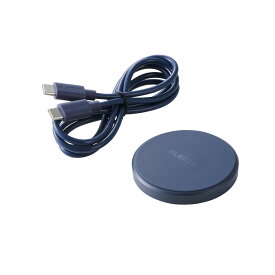 [ELECOM]ワイヤレス充電器 Qi 認証 12W / 10W / 7.5W / 5W 卓上 充電器 ケーブル付属 1m 薄型 【 iPhone AirPods Android Pixel Xperia Galaxy 等対応 】 ネイビー W-QA28NV/WQA28NV