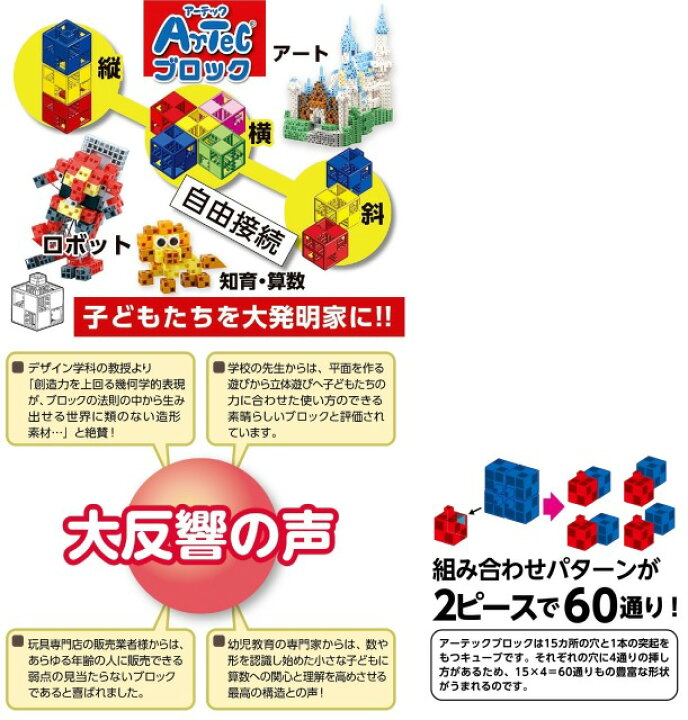 楽天市場】Artecブロック ミニ四角 20P 黄緑【77830 