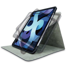 [ELECOM]iPad Air 10.9インチ 第4世代 2020年モデル ケース カバー レザー 手帳 フラップ マグネット TPU Apple Pencilスタンド 360度回転 ブラック TB-A20MSA360BK/TBA20MSA360BK