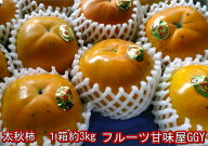 柿　訳あり【太秋柿】1箱（約3kg）約6〜16玉　2箱購入で1箱おまけ！80サイズ