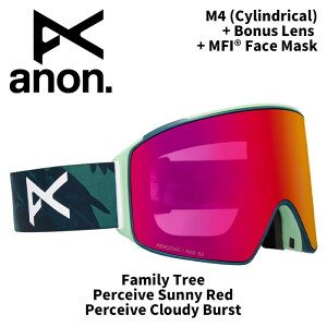 ANON Am S[O M4 (Cylindrical) + Bonus Lens + MFI Face Mask Family Tree/Perceive Sunny Red 25-26fyԕisiz