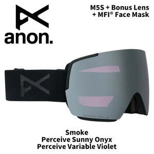 ANON Am S[O M5S + Bonus Lens + MFI Face Mask Smoke/Perceive Sunny Onyx 25-26fyԕisiz