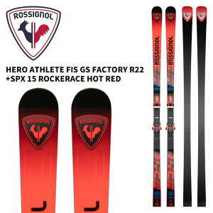 ROSSIGNOL ���V�j���[�� �X�L�[�� HERO ATHLETE FIS GS FACTORY 188 R22 + SPX 15 ROCKERACE HOT RED �r���f�B���O�Z�b�g 25-26���f��