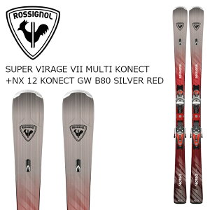 ROSSIGNOL ���V�j���[�� �X�L�[�� SUPER VIRAGE VII MULTI KONECT + NX 12 KONECT GW SILVER RED �r���f�B���O�Z�b�g 26-27���f��