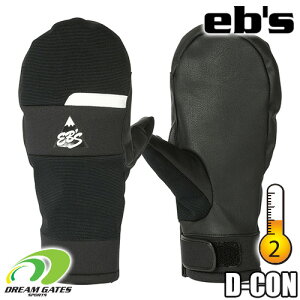 【RSL】eb's【24/25・D-CON:BLACK】エビス ディーコン ピーマンの復活と共にミトンタイプも登場!! 防水透湿フィルム無し、撥水加工のみのシンプルな構造で洗濯も可能なパイプグローブ