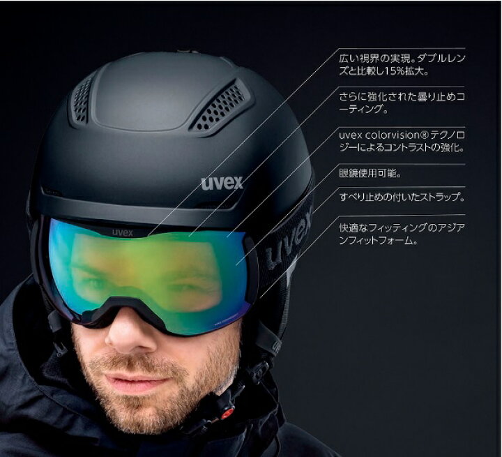 uvex ウベックス ブラックヘルメット オレンジミラー（楽天市場】uvex 