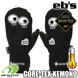 【即出荷】eb's【23/24・GORE-TEX KEMONO CHAN HARUSAKI MITT ：BLACK】エビス　ゴアテックス　ケモノチャン　グローブ　耐水　防水　保温　スキー　スノボ　スノーボード　ミット　ミトン　GORE-TEX　ゴアテックスを使用し、優れた耐水性、透湿性をもったモデル!!