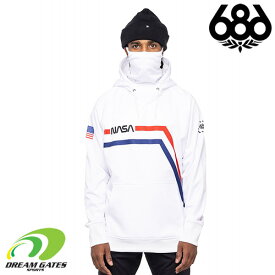 【旧品特価】686【22/23・BONDED FLEECE PULLOVER HOODY：NASA WHITE】シックスエイトシックス　ロクハチロク　sixeightsix　スキー　スノボ　スノーボードウェアー　撥水パーカー　ボンデッド　フリース