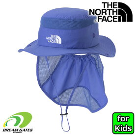 子供用　THE NORTH FACE【Kids' Sunshield Hat：SO（ソーラーブルー）】NNJ02316　ノースフェイス　キッズ　サンシールドハット　アドベンチャーハット　ジュニア　キッズ　子供用　紫外線対策　林間学校　トレッキング　合宿　海　あらゆる場面で使えるハットです!!