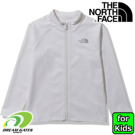 子供用　THE NORTH FACE【L/S Sunshade Full Zip Jacket】NTJ12340_OW　ノースフェイス　ラッシュガード　長袖ジップ　サンシェードフルジップジャケット　ラッシュガード　フード無し　プール　海　紫外線対策　林間学校　普段使いにも!!