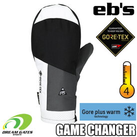 【即出荷】eb's【23/24・GAME CHANGER MITT：BLK/WHITE】エビス　ゲームチェンジャー　ミット　ミトングローブ　耐水　防水　保温　スキー　スノボ　スノーボード　GORE-TEX　GORE TEX　ゴアテックスを使用し、優れた耐水性、透湿性をもったモデル!!