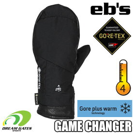 【即出荷】eb's【23/24・GAME CHANGER MITT：BLACK】エビス　ゲームチェンジャー　ミット　ミトングローブ　耐水　防水　保温　スキー　スノボ　スノーボード　ウィンターグローブ　GORE-TEX　GORE TEX　ゴアテックスを使用し、優れた耐水性、透湿性をもったモデル!!