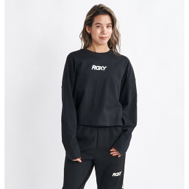 【RSL】ROXY [RLT234506 BLK] 長袖Tシャツ ロンTシャツ ロキシー スポーツ フィットネス 23FW【ITS TIME LS】UVカット クルーネック トップ レディース 女性用 アパレル◎トップスのみの販売です。日本サイズです。