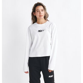 【RSL】ROXY [RLT234506 WHT] 長袖Tシャツ ロンTシャツ ロキシー スポーツ フィットネス 23FW【ITS TIME LS】UVカット クルーネック トップ レディース 女性用 アパレル◎トップスのみの販売です。日本サイズです。