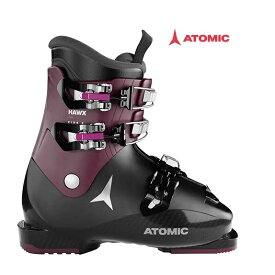 【納期B】ATOMIC【23/24・HAWX KIDS 3：Black / Violet / Pink】アトミック　スキーブーツ　ジュニア　キッズ　子供用　21cm　22cm　23cm　スリーバックル　ホークス AE5029640