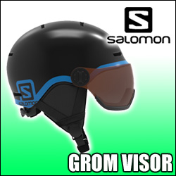 【プリント】 Salomon(サロモン) ヘルメット 子供用L39916300 サイズ調整可能、子供、ジュニア用 バイザー付きスノーヘルメット：DREAM GATES SPORTS よろしくお