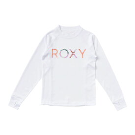 【RSL】ROXY ロキシー【TLY231107_WHT】子供 水着 長袖ラッシュガード 23SP [MINI MERMAID LOGO L/S] 女の子 ガールズ キッズ ジュニア ロンT 紫外線対策 海 プール アウトドア [メール便対応可]