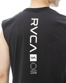 RVCA【BE041806_BLKブラック】VA VENT SURF TANK ラッシュガード ルーカ メンズ ノースリーブ　 24 S/S Tシャツ 男性用 RVCAロゴ　クルーネック 　袖なし　クイックドライ　速乾性　UVプロテクション（UPF50）　[メール便対応可]