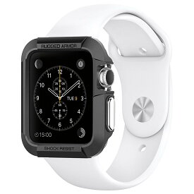Apple Watch ケース 38mm spigen ラギッド・アーマー ブラック ［ 落下 衝撃 吸収 ］ アップルウォッチ カバー SGP11485 /在庫あり/ エアクッション テクノロジー