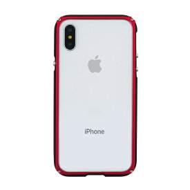 アイフォンxs iPhone X ケース GAZE アルミニウムバンパー GZ10207i8 ブラックレッド Razor Fit / / 在庫あり/ アイフォン アルミ製 メタルフレーム カバー スマホケース