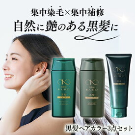 リリィジュKUROヘアカラー3点セット【黒髪シャンプー & 黒髪トリートメント 黒髪ヘアカラーパック】 | シャンプー ヘアパック ヘアカラー ヘアカラートリートメント 女性用 白髪染め 白髪シャンプー トリートメント 白髪ケア 白髪 女性 白髪対策 カラーシャンプー 黒染め