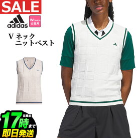 2024年 春 夏 モデル adidas アディダス ゴルフウェア IYW60 GO-TO ウィンドペン Vネック ベスト [ウィンドペン柄 ニット] （レディース）