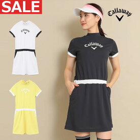 【半額以下・SALE・セール】春 夏 Callaway GOLF キャロウェイ ゴルフウェア C24129200 クローズドメッシュ ワンピース バックネックリボン [風がよく通る 吸汗速乾性]（レディース）