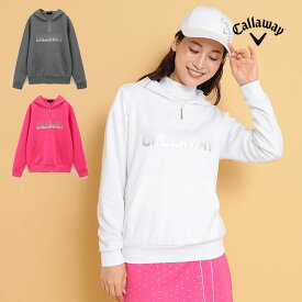 【50%OFF・半額以下・SALE・セール】秋 冬 Callaway GOLF キャロウェイ ゴルフウェア C24217200 メタリックロゴ スウェット パーカー （レディース）