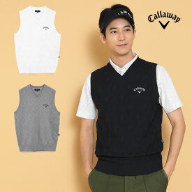 【40%OFF・セール・SALE】秋 冬 Callaway GOLF キャロウェイ ゴルフウェア C24219100 ダイヤジャカード ソフトタッチ ポリエステル ニット ベスト （メンズ）