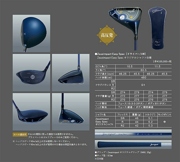 楽天市場】Kasco キャスコ ゴルフ ドライバー Zeus impact-2 ゼウス  