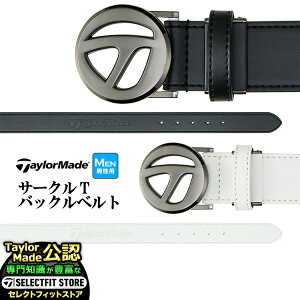 2025年 モデル TaylorMade テーラーメイド ゴルフ UN566 M サークル T-バックル ベルト (メンズ)