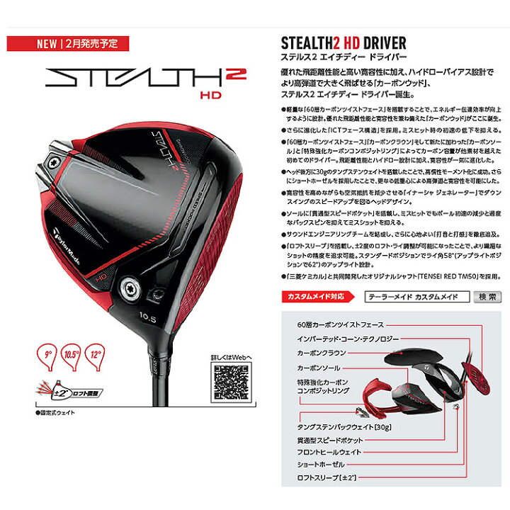 楽天市場】2023年モデル Taylormade テーラーメイド ゴルフ STEALTH2 