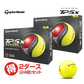【日本正規品】 2024 Taylormade テーラーメイド ゴルフボール TP5x イエロー 2ダース(24球)