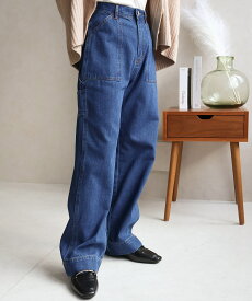 【在庫限り★999円】ペインターパンツ パンツ ボトム レディース デニムパンツ ヒッコリー ストレートパンツ ボーイッシュ ゆったり メンズライク オールシーズン ワイド 春秋 脚長効果 カジュアル きれいめ