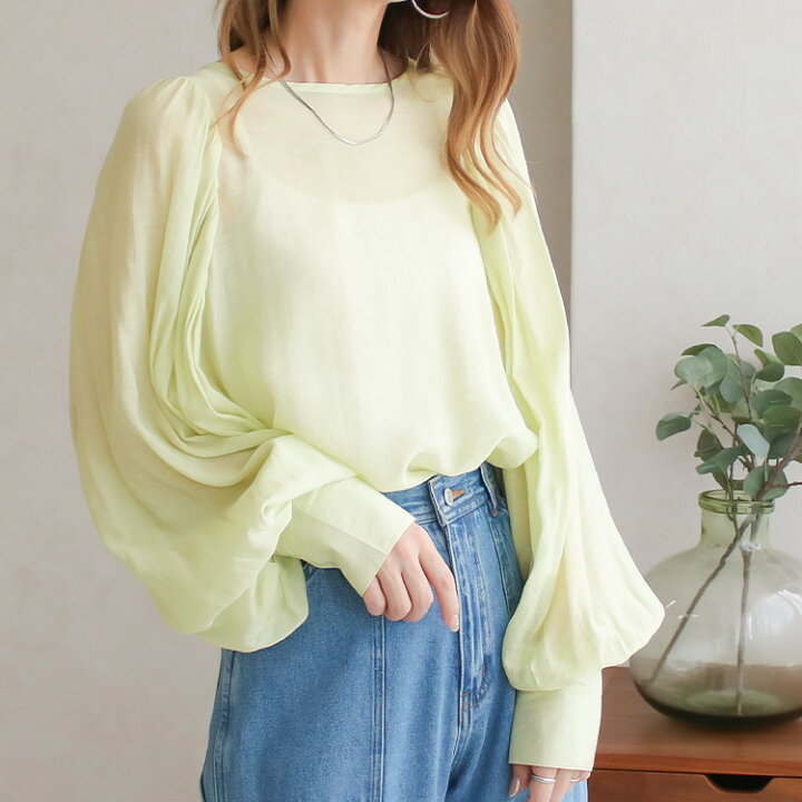 楽天市場】シアーボリューム袖ブラウス レディース 春夏 トップス  